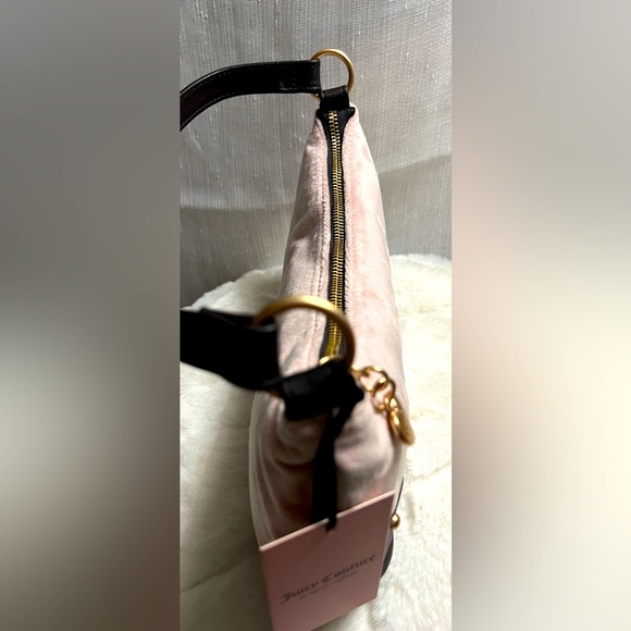 NEW Juicy Couture Chocolate Pink Blush Velour Shoulder Bag - Picture 5 of 6